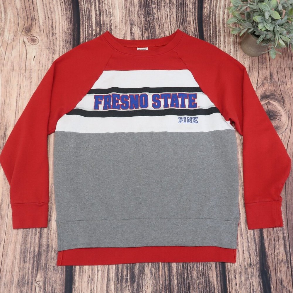 Vcitoria Secret Pink Fresno State Bulldogs Pullover Sweatshirt Size Small